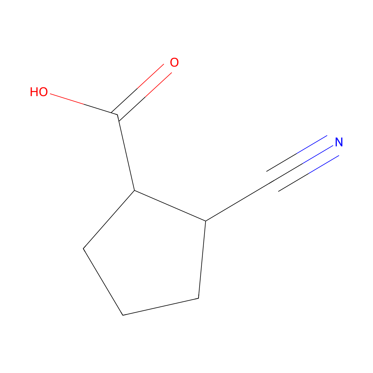 cis-(1R,2R)-2-cyanocyclopentane-1-carboxylic acid molecular structure, CAS 1904088-55-6