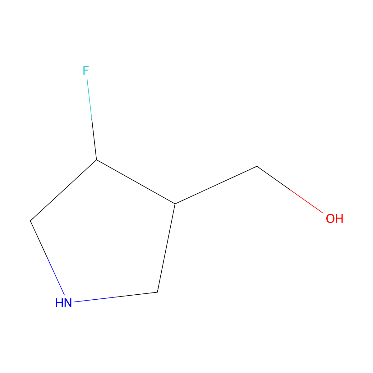 rac-[(3R,4R)-4-fluoropyrrolidin-3-yl]methanol molecular structure, CAS 1904090-39-6