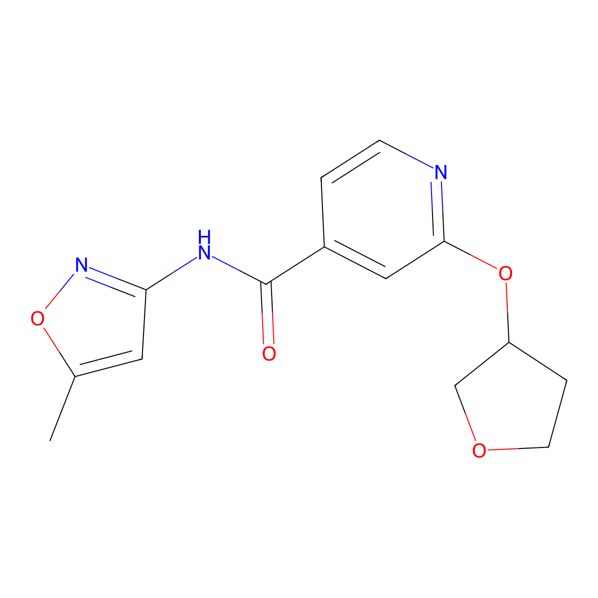 N-(5-methylisoxazol-3-yl)-2-((tetrahydrofuran-3-yl)oxy)isonicotinamide molecular structure, CAS 1904091-50-4