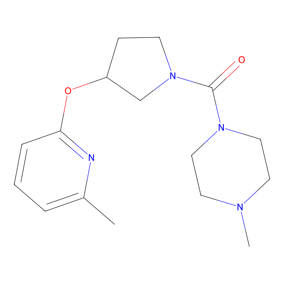 (4-Methylpiperazin-1-yl)(3-((6-methylpyridin-2-yl)oxy)pyrrolidin-1-yl)methanone molecular structure, CAS 1904093-94-2