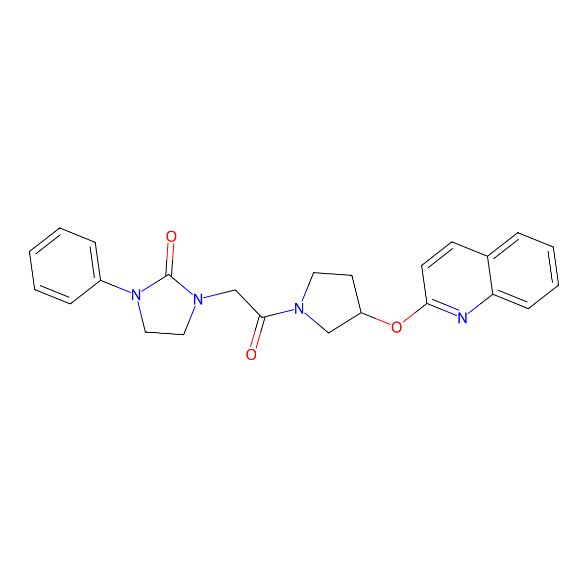 1-(2-Oxo-2-(3-(quinolin-2-yloxy)pyrrolidin-1-yl)ethyl)-3-phenylimidazolidin-2-one molecular structure, CAS 1904096-72-5