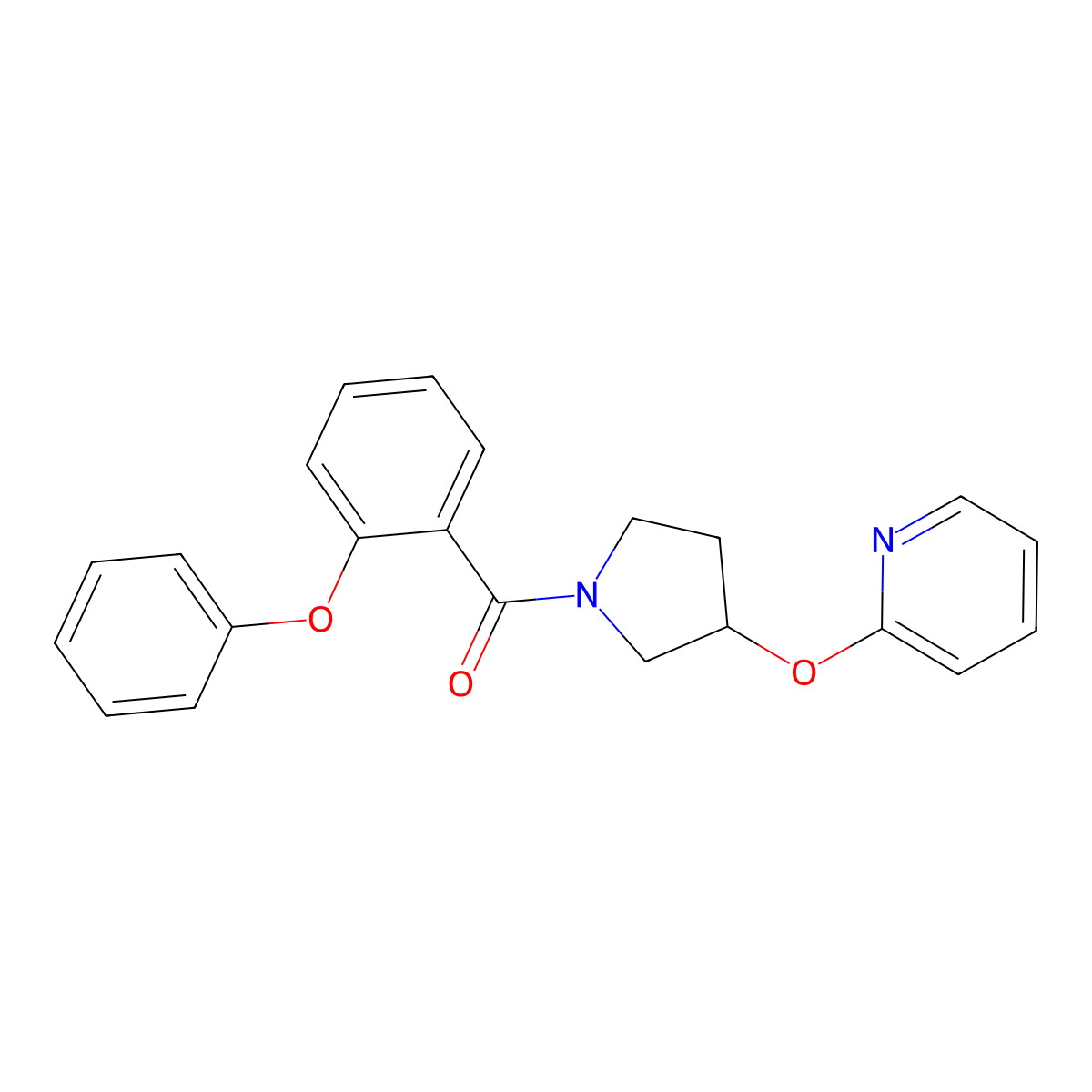 (2-Phenoxyphenyl)(3-(pyridin-2-yloxy)pyrrolidin-1-yl)methanone molecular structure, CAS 1904097-33-1