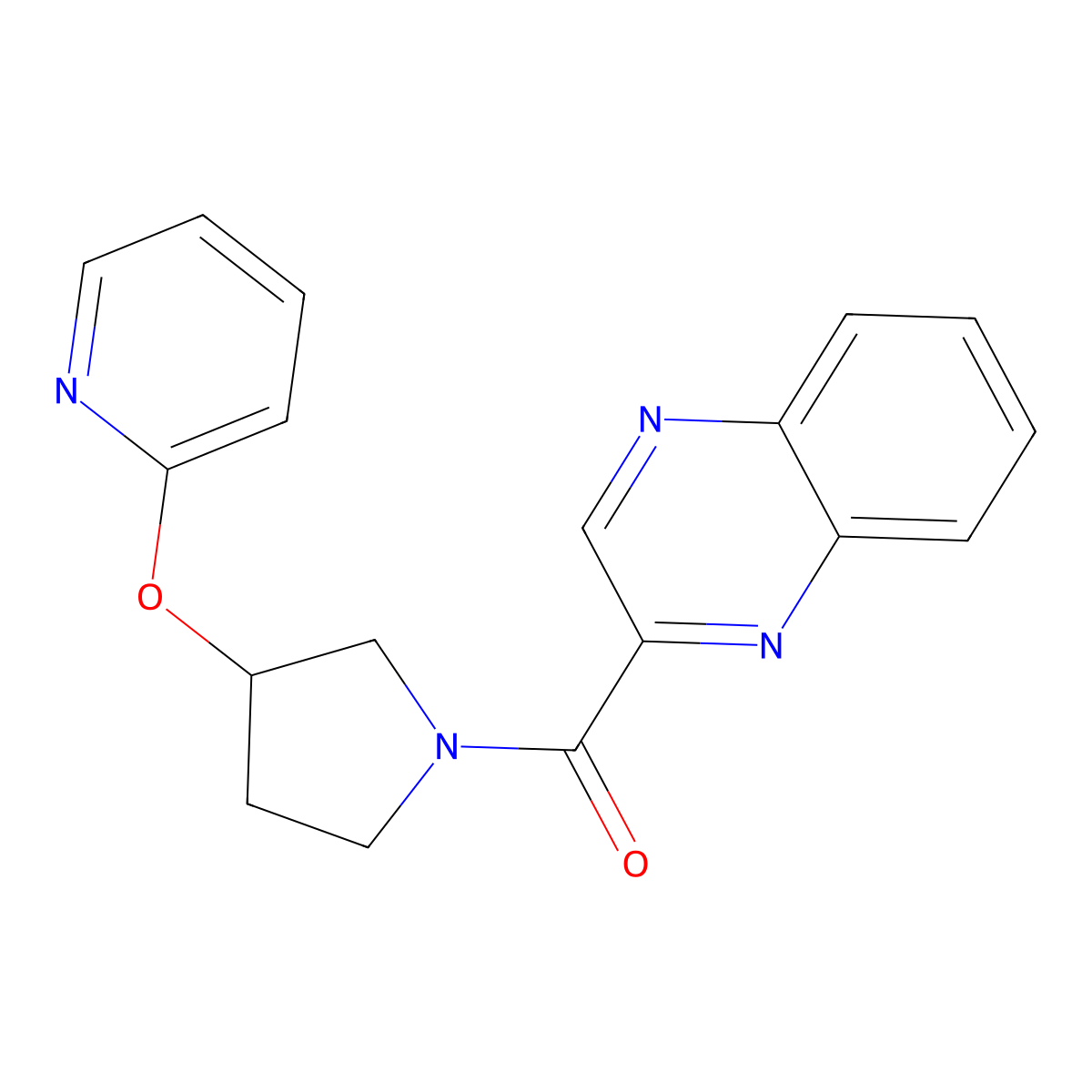 (3-(Pyridin-2-yloxy)pyrrolidin-1-yl)(quinoxalin-2-yl)methanone molecular structure, CAS 1904097-45-5