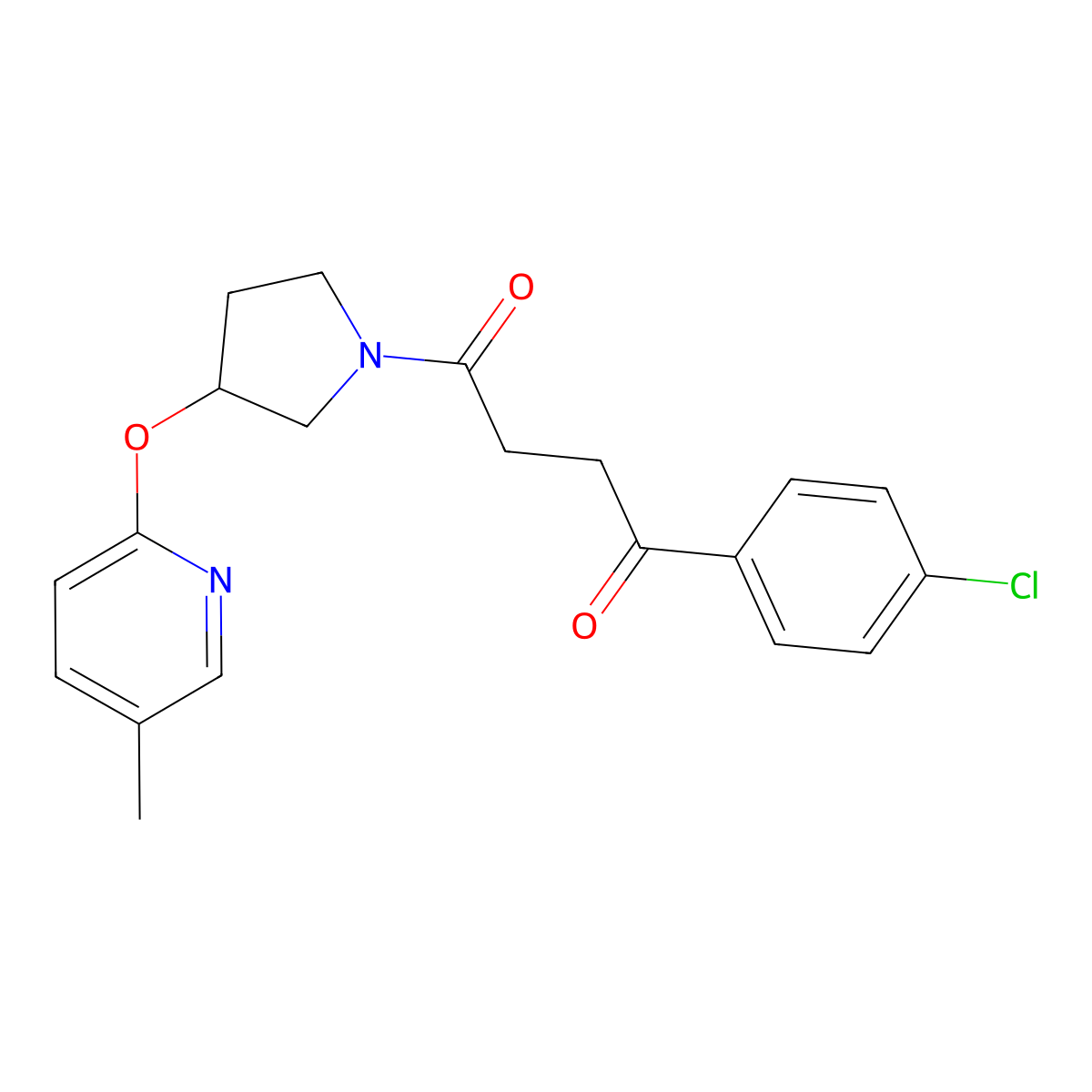 1-(4-Chlorophenyl)-4-(3-((5-methylpyridin-2-yl)oxy)pyrrolidin-1-yl)butane-1,4-dione molecular structure, CAS 1904097-57-9