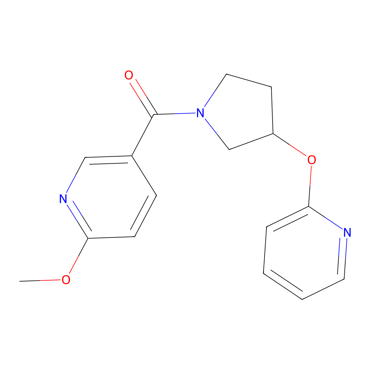 (6-Methoxypyridin-3-yl)(3-(pyridin-2-yloxy)pyrrolidin-1-yl)methanone molecular structure, CAS 1904098-12-9