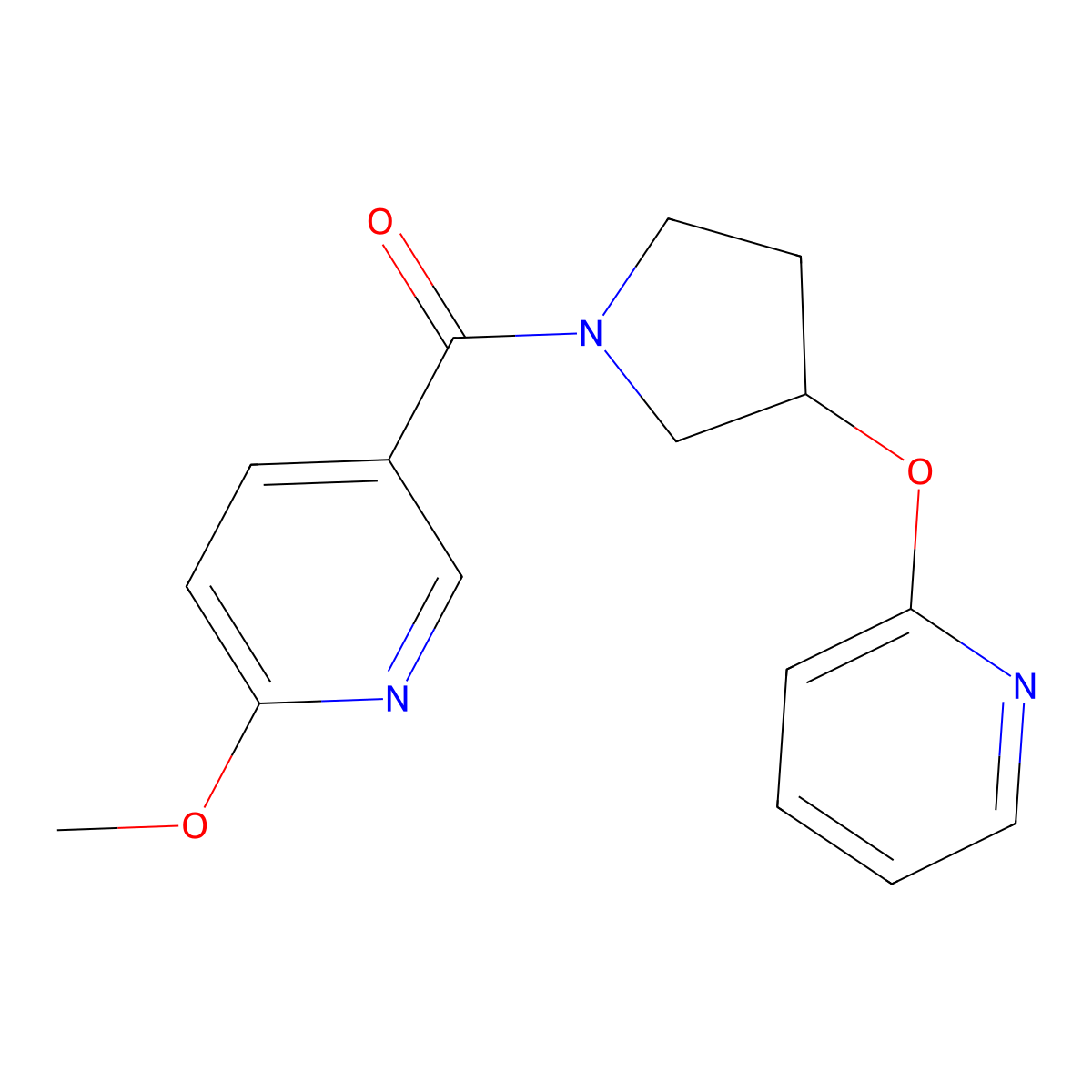 (6-Methoxypyridin-3-yl)(3-(pyridin-2-yloxy)pyrrolidin-1-yl)methanone molecular structure, CAS 1904098-12-9