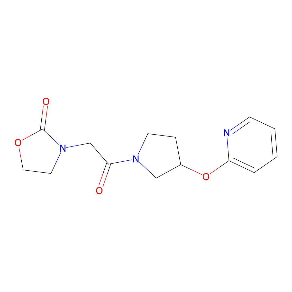 3-(2-Oxo-2-(3-(pyridin-2-yloxy)pyrrolidin-1-yl)ethyl)oxazolidin-2-one molecular structure, CAS 1904098-17-4