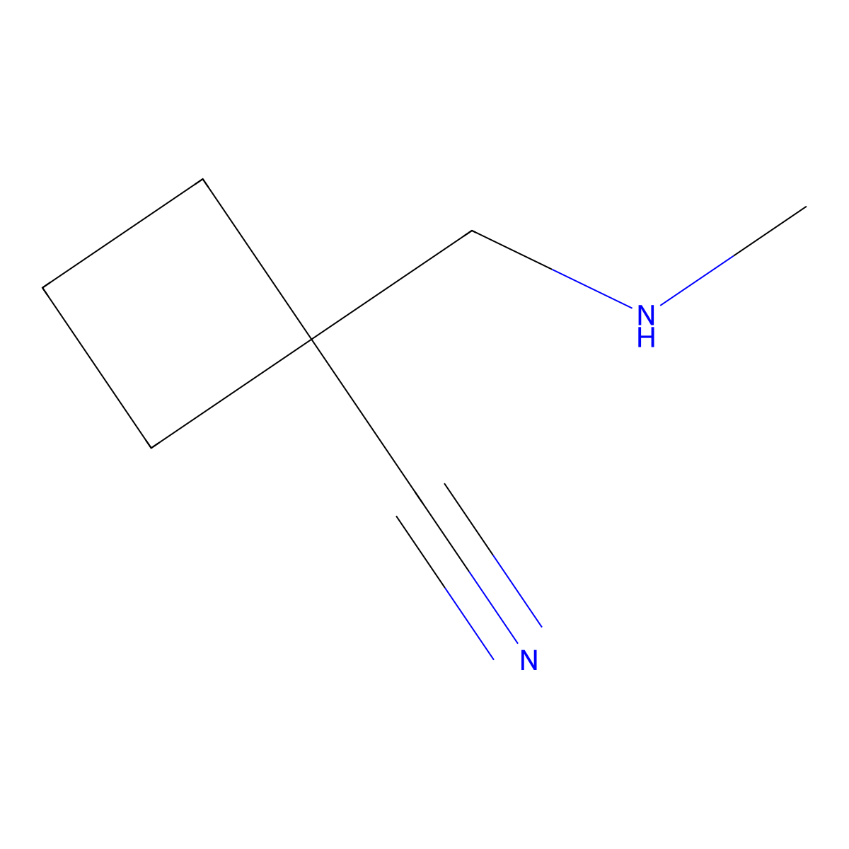 1-[(Methylamino)methyl]cyclobutanecarbonitrile molecular structure, CAS 1904101-39-8