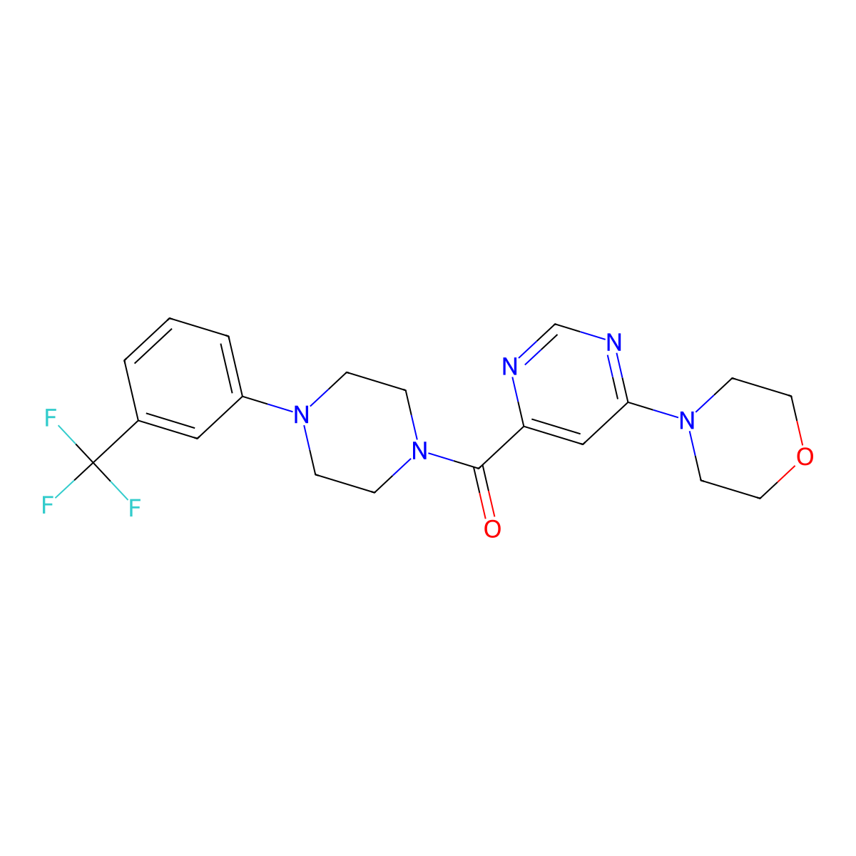 (6-Morpholinopyrimidin-4-yl)(4-(3-(trifluoromethyl)phenyl)piperazin-1-yl)methanone molecular structure, CAS 1904105-00-5
