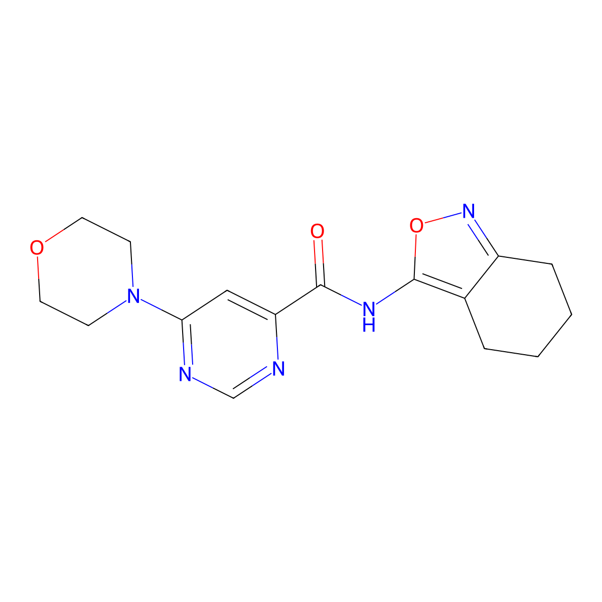 6-morpholino-N-(4,5,6,7-tetrahydrobenzo[c]isoxazol-3-yl)pyrimidine-4-carboxamide molecular structure, CAS 1904105-47-0