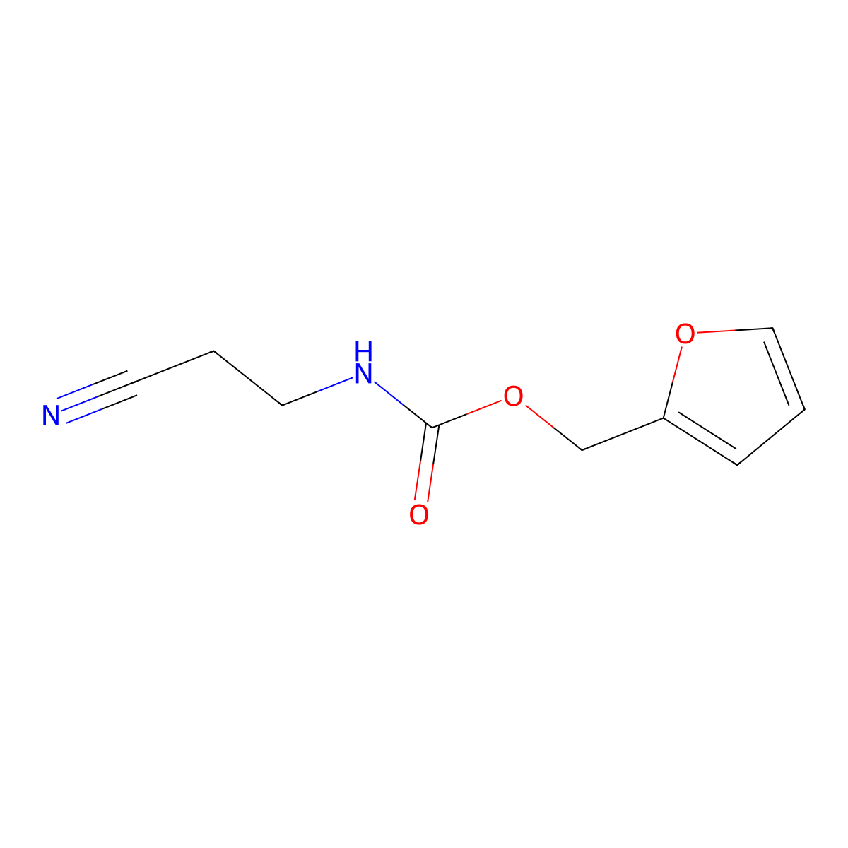 (furan-2-yl)methylN-(2-cyanoethyl)carbamate molecular structure, CAS 1904110-72-0