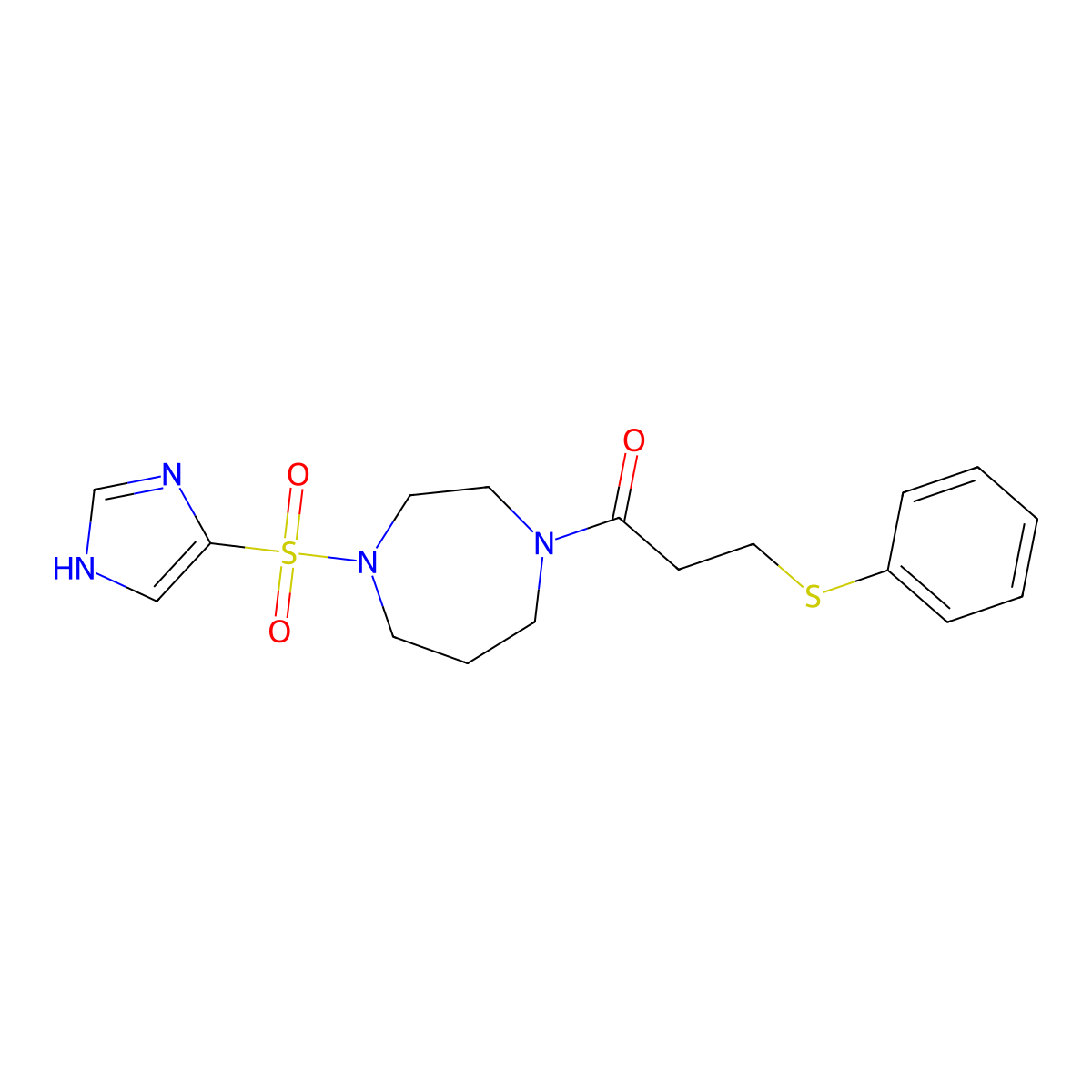 1-(4-((1H-imidazol-4-yl)sulfonyl)-1,4-diazepan-1-yl)-3-(phenylthio)propan-1-one molecular structure, CAS 1904111-25-6