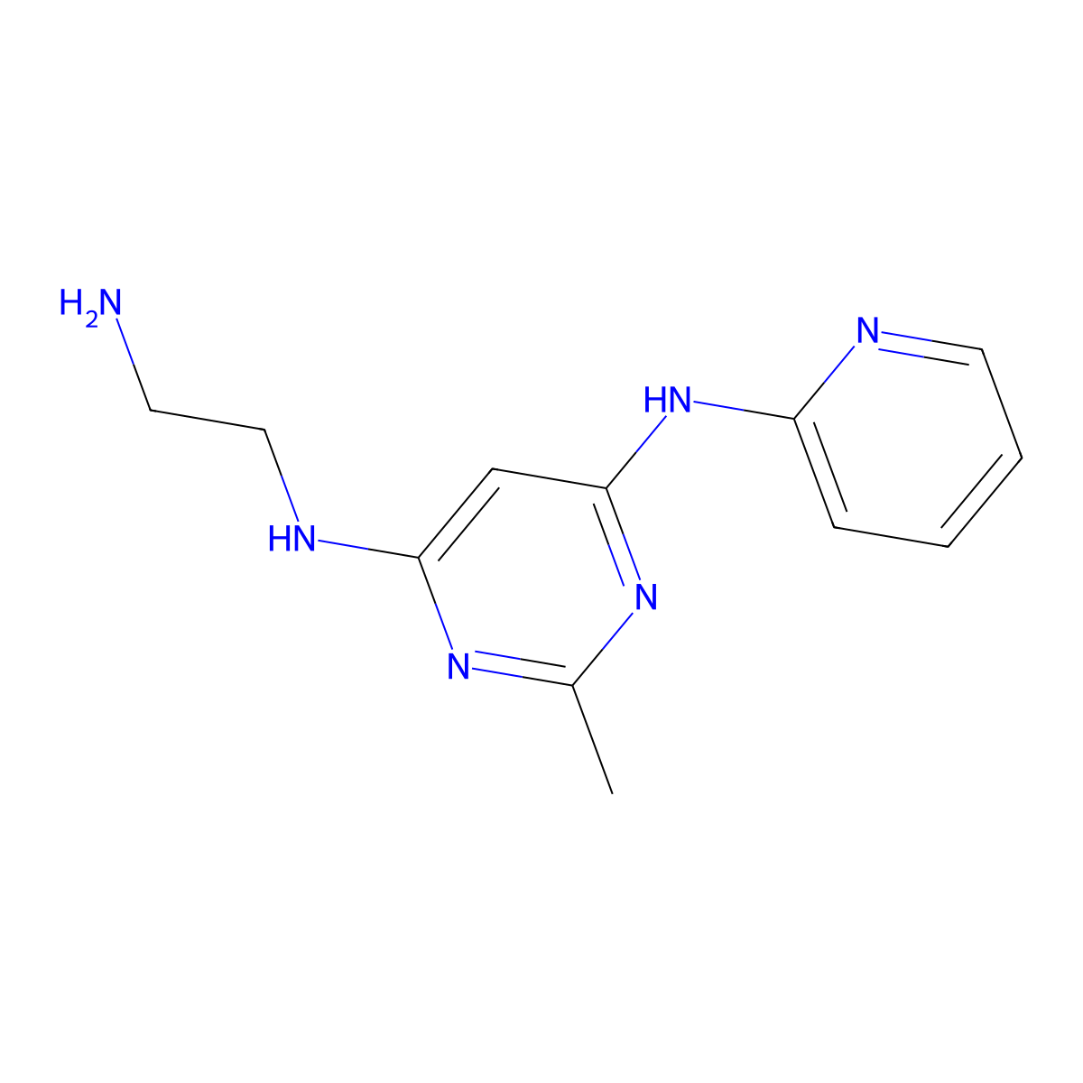 N4-(2-Aminoethyl)-2-methyl-N6-(pyridin-2-yl)pyrimidine-4,6-diamine molecular structure, CAS 1904122-12-8