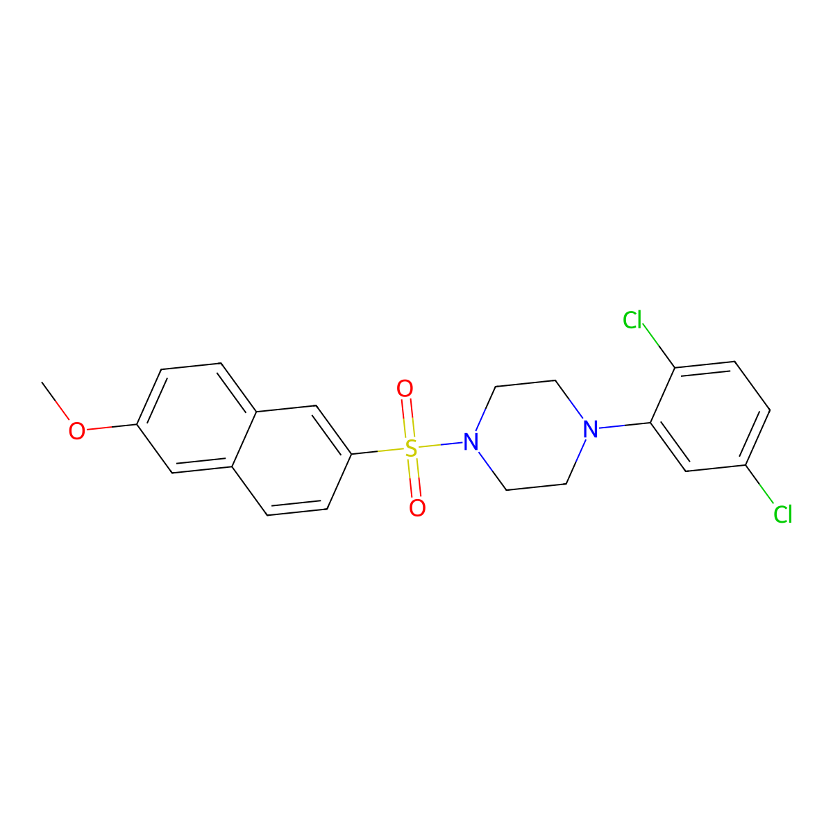 1-(2,5-Dichlorophenyl)-4-[(6-methoxynaphthalen-2-yl)sulfonyl]piperazine molecular structure, CAS 1904123-71-2