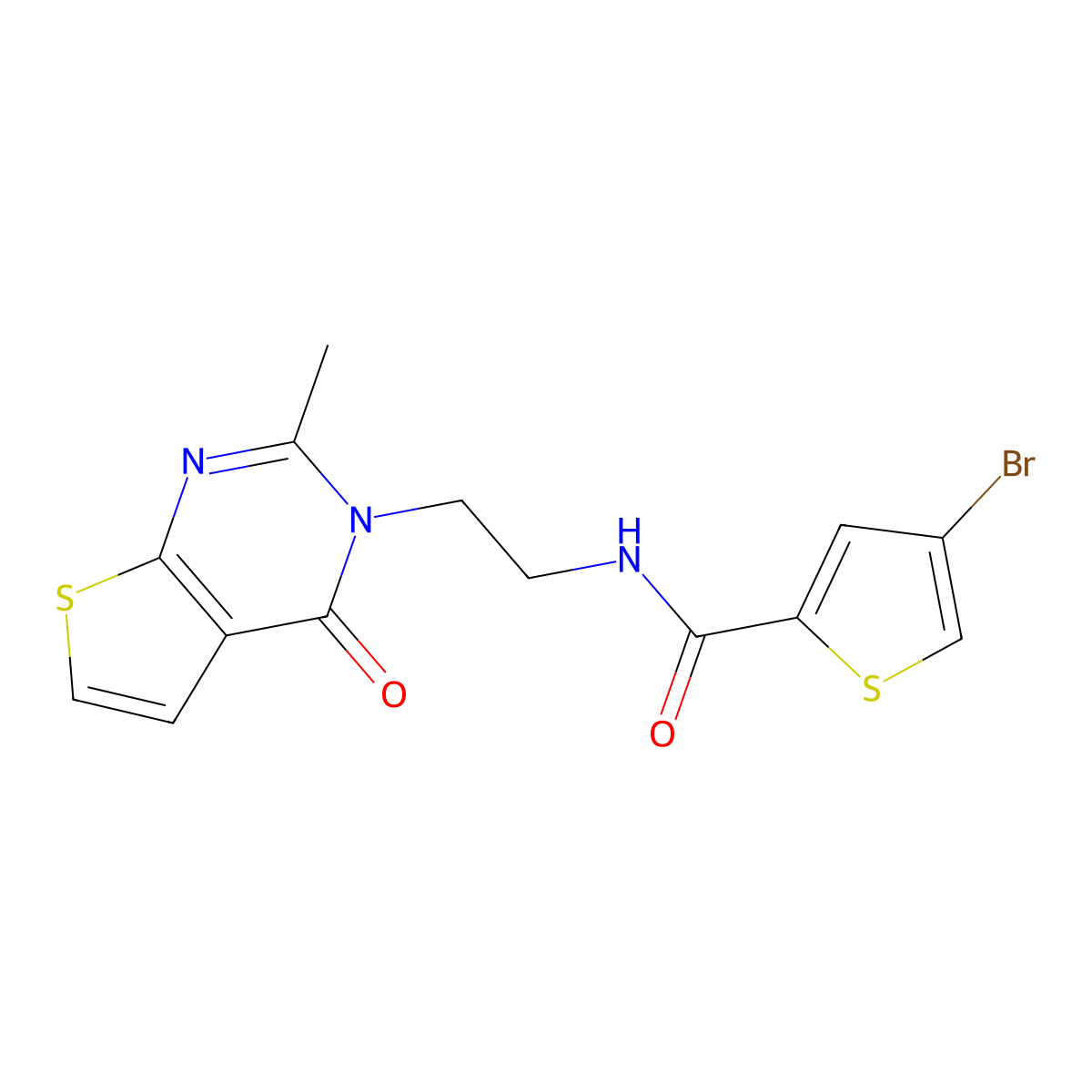 4-bromo-N-(2-(2-methyl-4-oxothieno[2,3-d]pyrimidin-3(4H)-yl)ethyl)thiophene-2-carboxamide molecular structure, CAS 1904125-56-9
