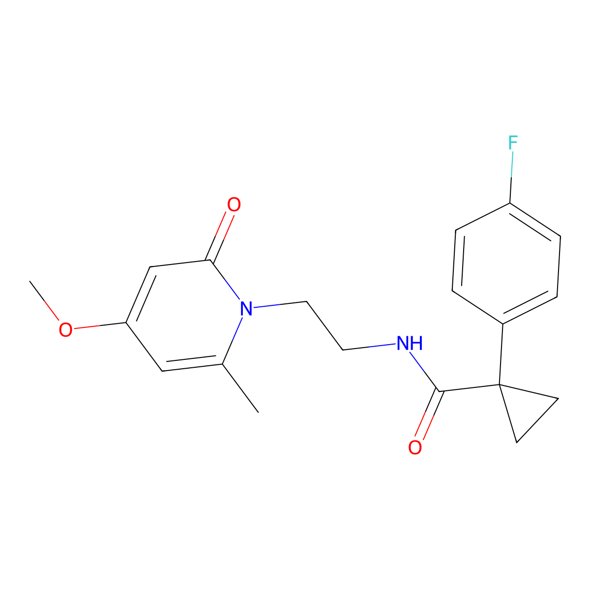 1-(4-fluorophenyl)-N-(2-(4-methoxy-6-methyl-2-oxopyridin-1(2H)-yl)ethyl)cyclopropanecarboxamide molecular structure, CAS 1904126-44-8