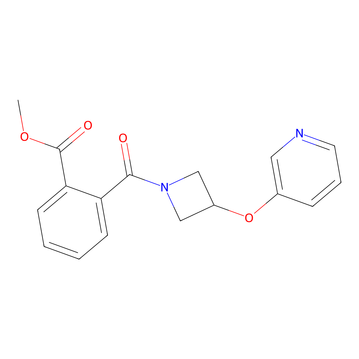 Methyl 2-(3-(pyridin-3-yloxy)azetidine-1-carbonyl)benzoate molecular structure, CAS 1904126-90-4