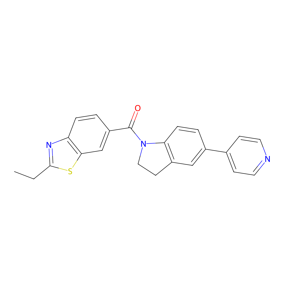 (2-Ethylbenzo[d]thiazol-6-yl)(5-(pyridin-4-yl)indolin-1-yl)methanone molecular structure, CAS 1904127-05-4