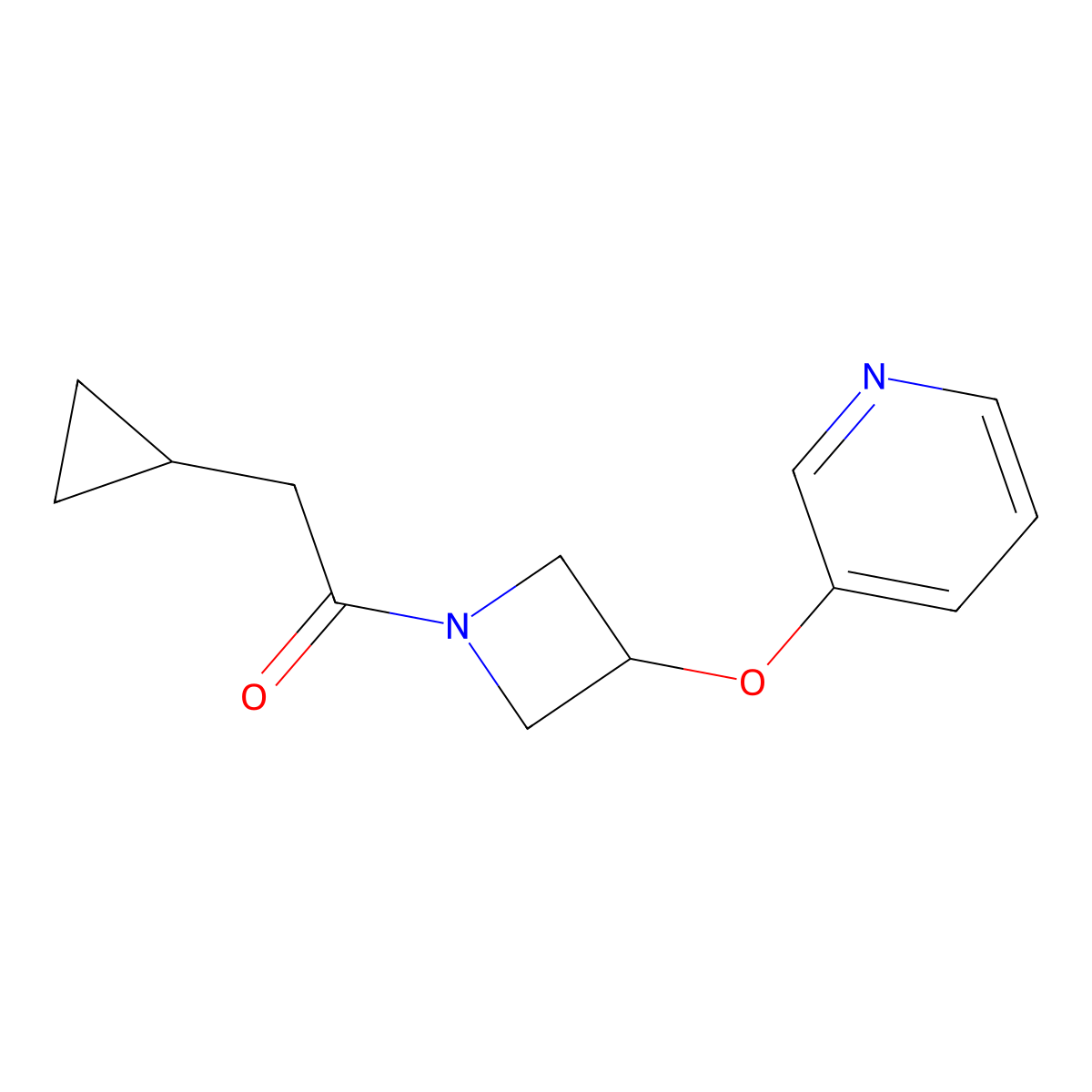 2-Cyclopropyl-1-(3-(pyridin-3-yloxy)azetidin-1-yl)ethanone molecular structure, CAS 1904127-84-9