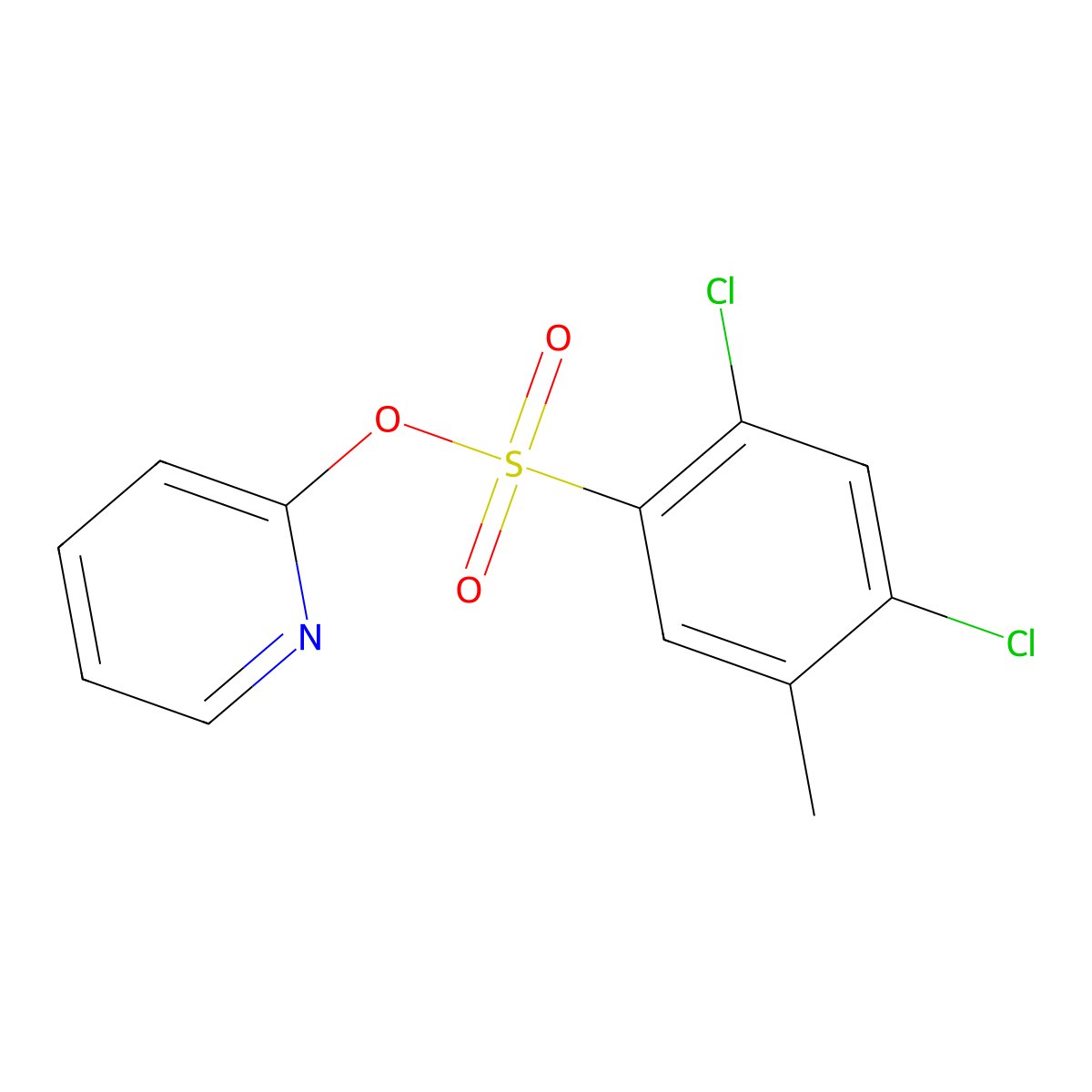 2-Pyridinyl 2,4-dichloro-5-methylbenzenesulfonate molecular structure, CAS 1904128-82-0