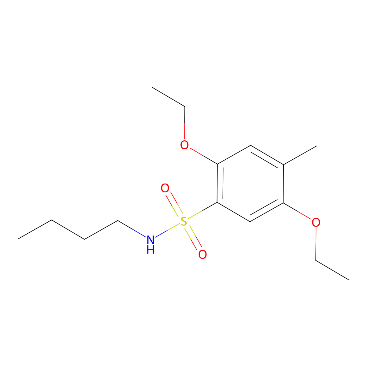 N-butyl-2,5-diethoxy-4-methylbenzenesulfonamide molecular structure, CAS 1904130-08-0