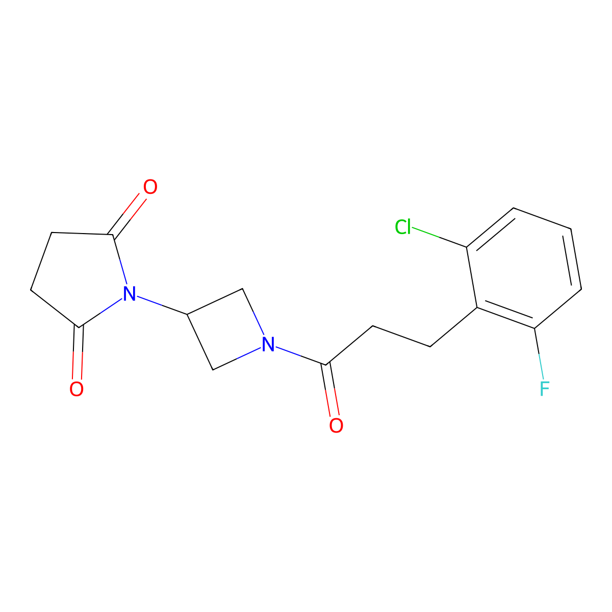 1-(1-(3-(2-Chloro-6-fluorophenyl)propanoyl)azetidin-3-yl)pyrrolidine-2,5-dione molecular structure, CAS 1904132-31-5