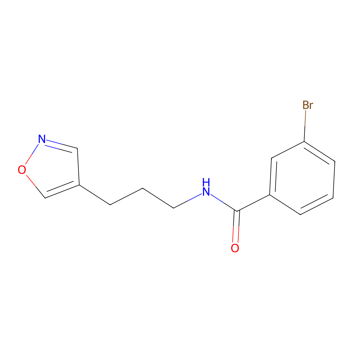 3-bromo-N-(3-(isoxazol-4-yl)propyl)benzamide molecular structure, CAS 1904132-66-6