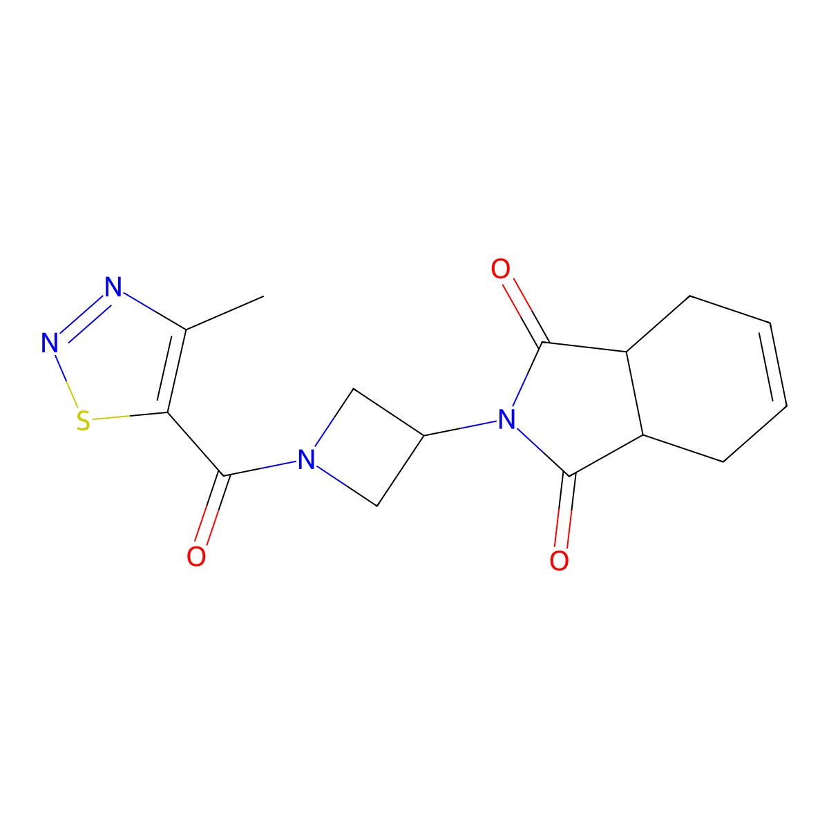 2-(1-(4-methyl-1,2,3-thiadiazole-5-carbonyl)azetidin-3-yl)-3a,4,7,7a-tetrahydro-1H-isoindole-1,3(2H)-dione molecular structure, CAS 1904132-80-4