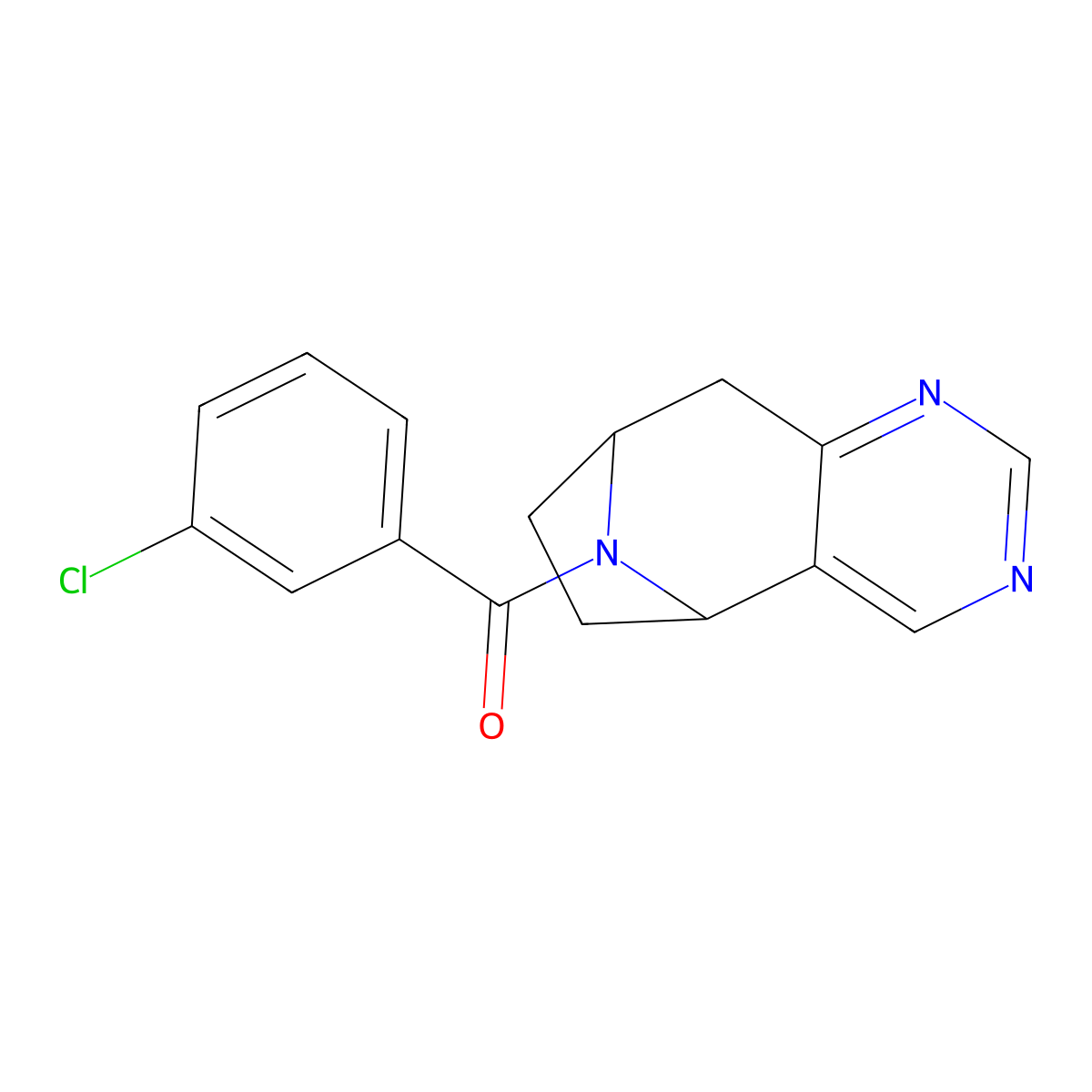 (3-chlorophenyl)((5R,8S)-6,7,8,9-tetrahydro-5H-5,8-epiminocyclohepta[d]pyrimidin-10-yl)methanone molecular structure, CAS 1904132-90-6