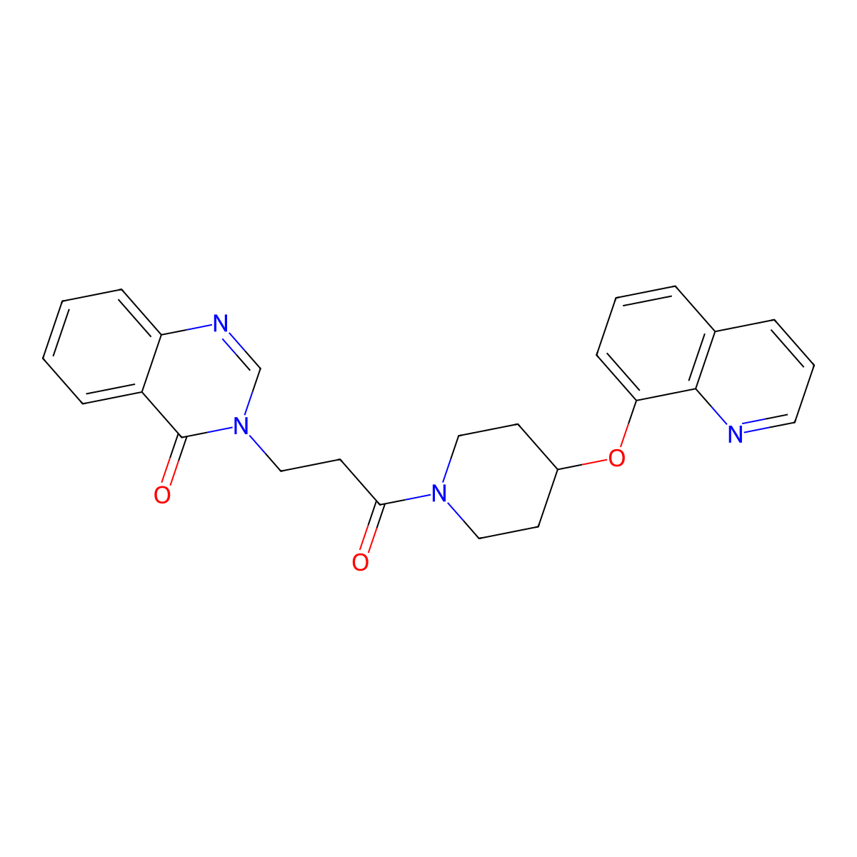 3-(3-oxo-3-(4-(quinolin-8-yloxy)piperidin-1-yl)propyl)quinazolin-4(3H)-one molecular structure, CAS 1904137-35-4