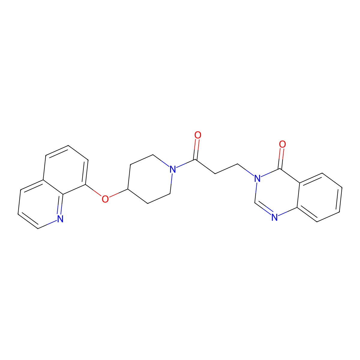 3-(3-oxo-3-(4-(quinolin-8-yloxy)piperidin-1-yl)propyl)quinazolin-4(3H)-one molecular structure, CAS 1904137-35-4