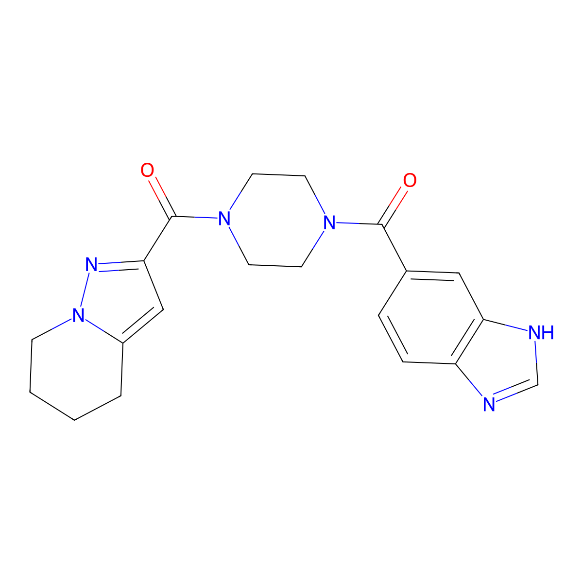 (4-(1H-benzo[d]imidazole-5-carbonyl)piperazin-1-yl)(4,5,6,7-tetrahydropyrazolo[1,5-a]pyridin-2-yl)methanone molecular structure, CAS 1904156-81-5