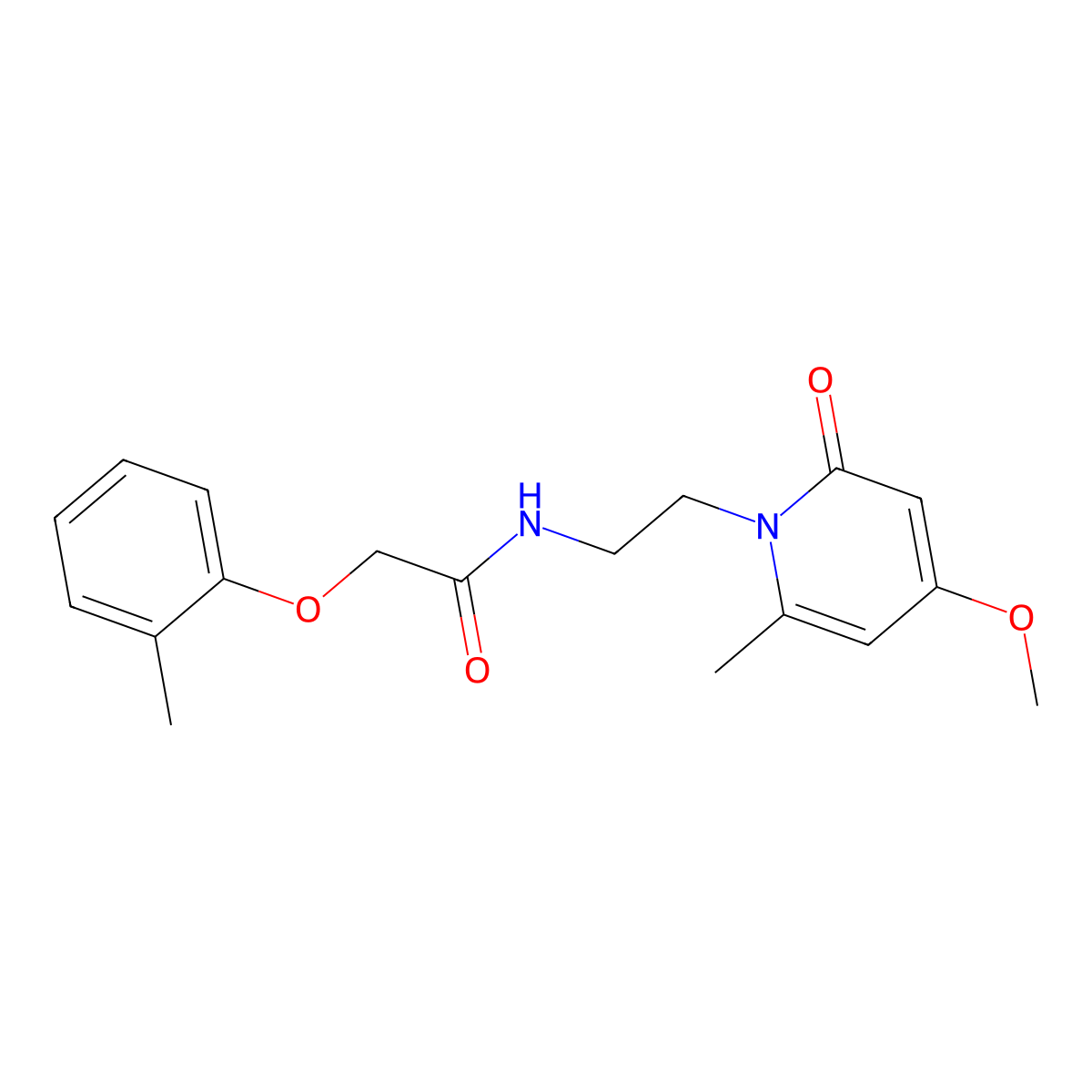 N-(2-(4-methoxy-6-methyl-2-oxopyridin-1(2H)-yl)ethyl)-2-(o-tolyloxy)acetamide molecular structure, CAS 1904161-32-5