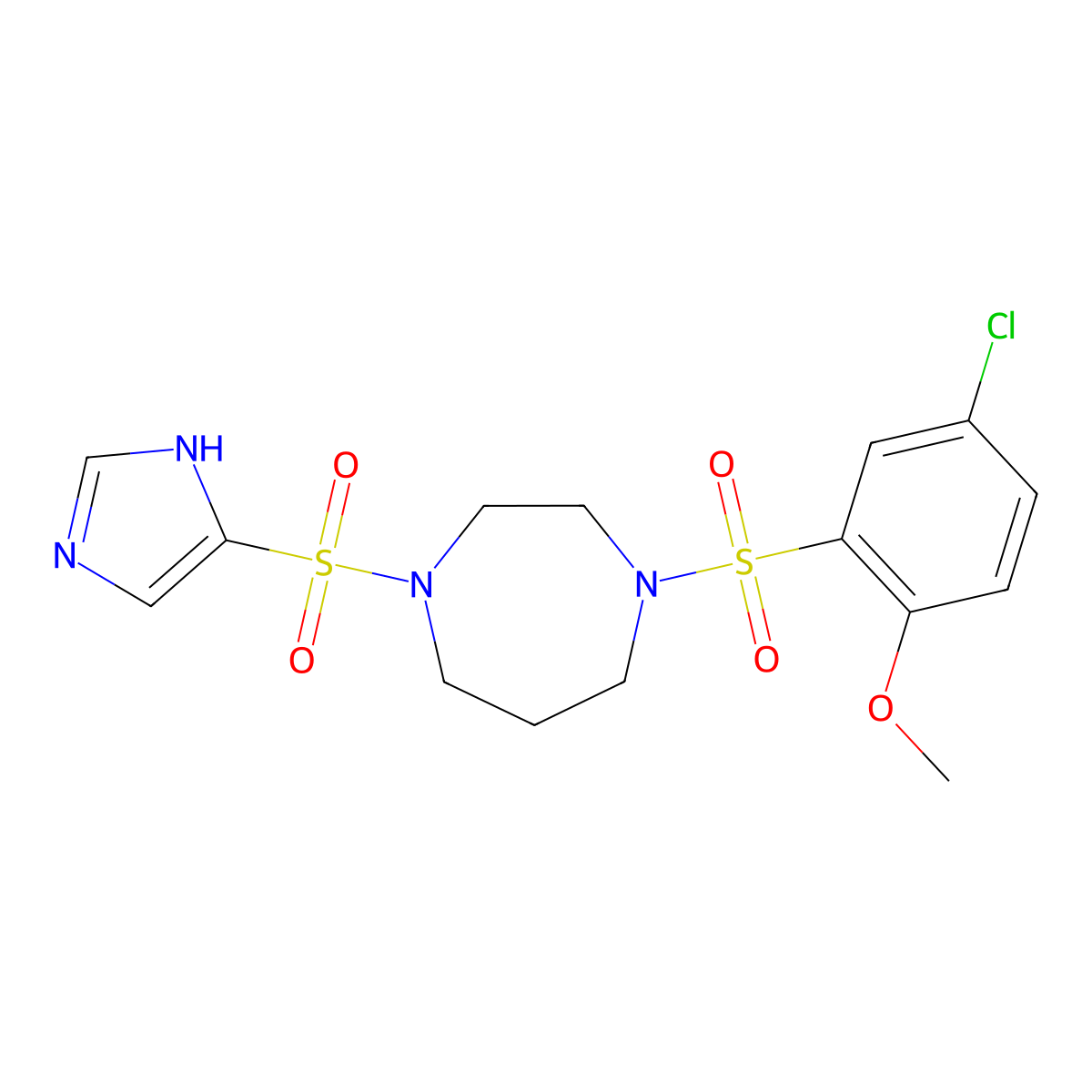1-((1H-imidazol-4-yl)sulfonyl)-4-((5-chloro-2-methoxyphenyl)sulfonyl)-1,4-diazepane molecular structure, CAS 1904163-02-5