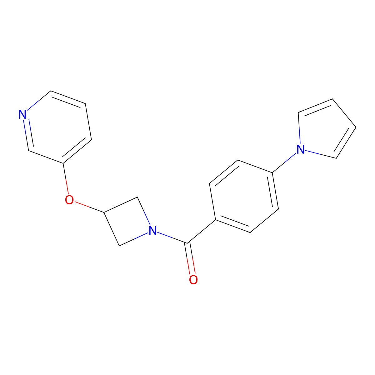 (4-(1H-pyrrol-1-yl)phenyl)(3-(pyridin-3-yloxy)azetidin-1-yl)methanone molecular structure, CAS 1904167-01-6