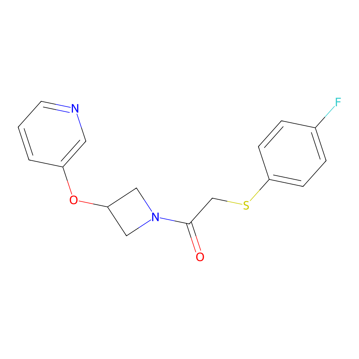 2-((4-Fluorophenyl)thio)-1-(3-(pyridin-3-yloxy)azetidin-1-yl)ethanone molecular structure, CAS 1904167-65-2