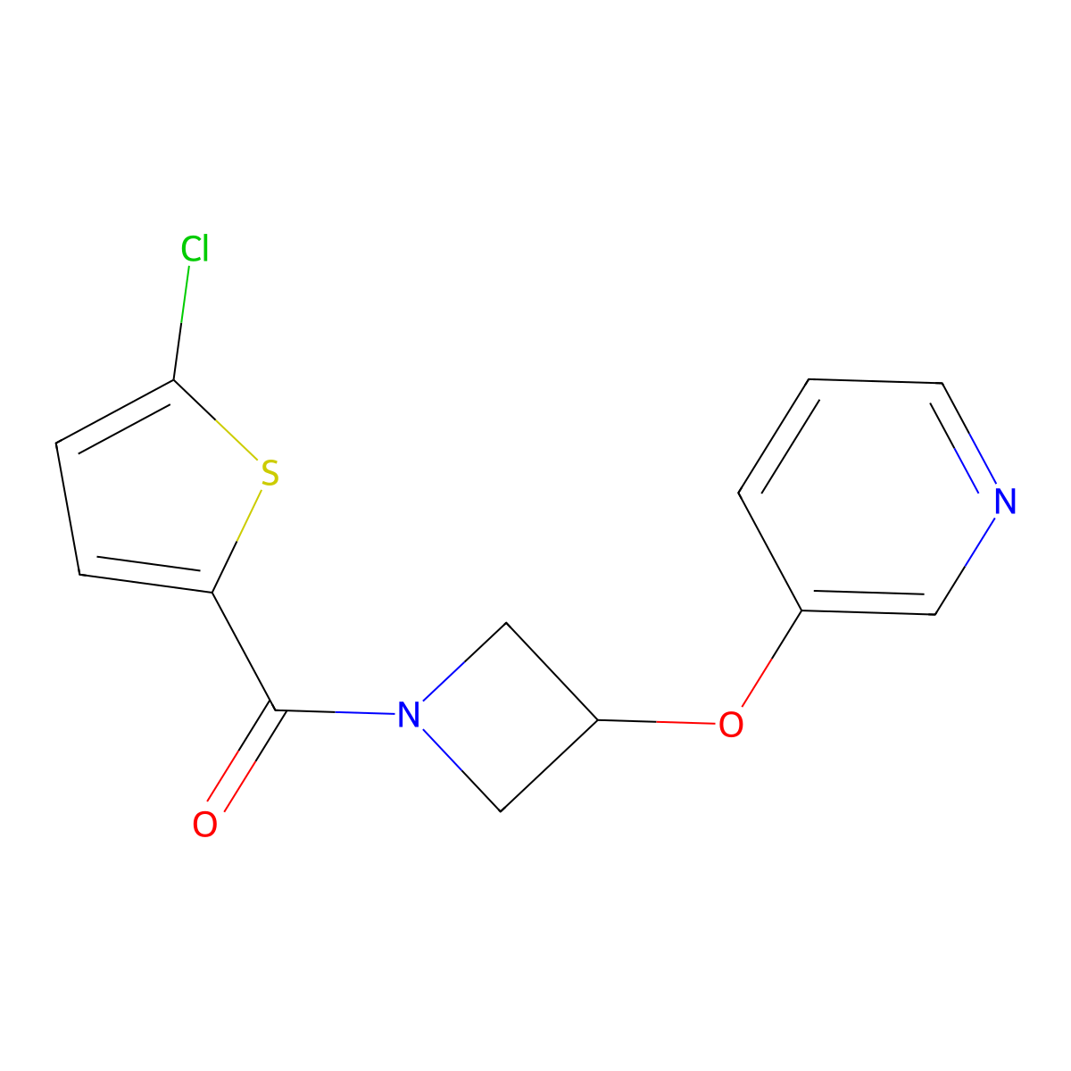(5-Chlorothiophen-2-yl)(3-(pyridin-3-yloxy)azetidin-1-yl)methanone molecular structure, CAS 1904167-84-5