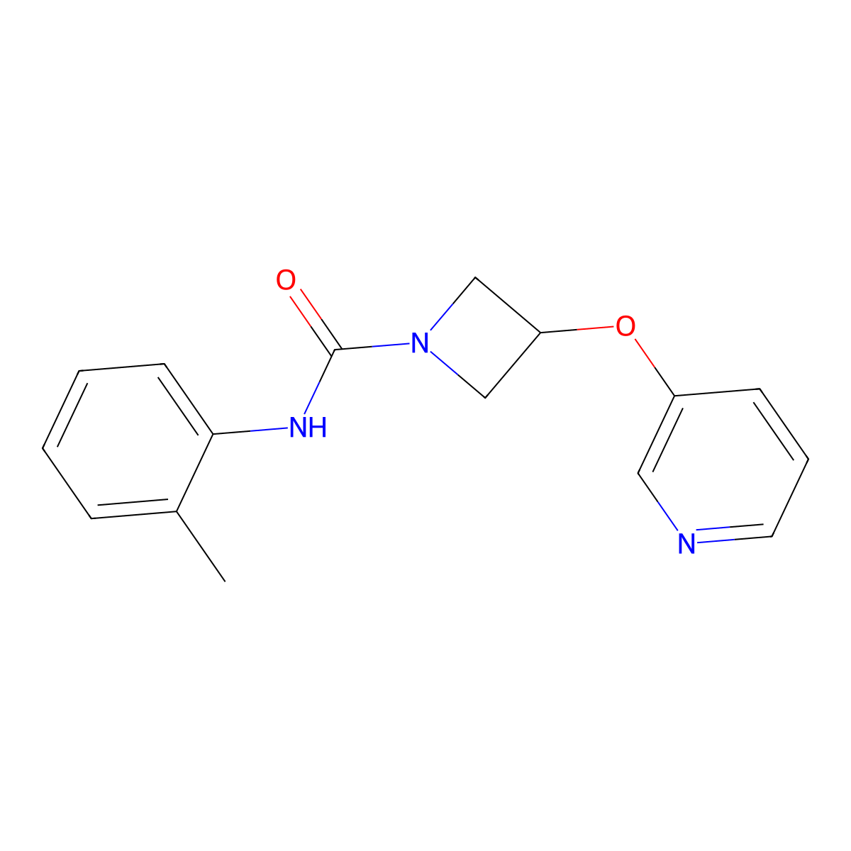 N-(2-methylphenyl)-3-(pyridin-3-yloxy)azetidine-1-carboxamide molecular structure, CAS 1904168-00-8