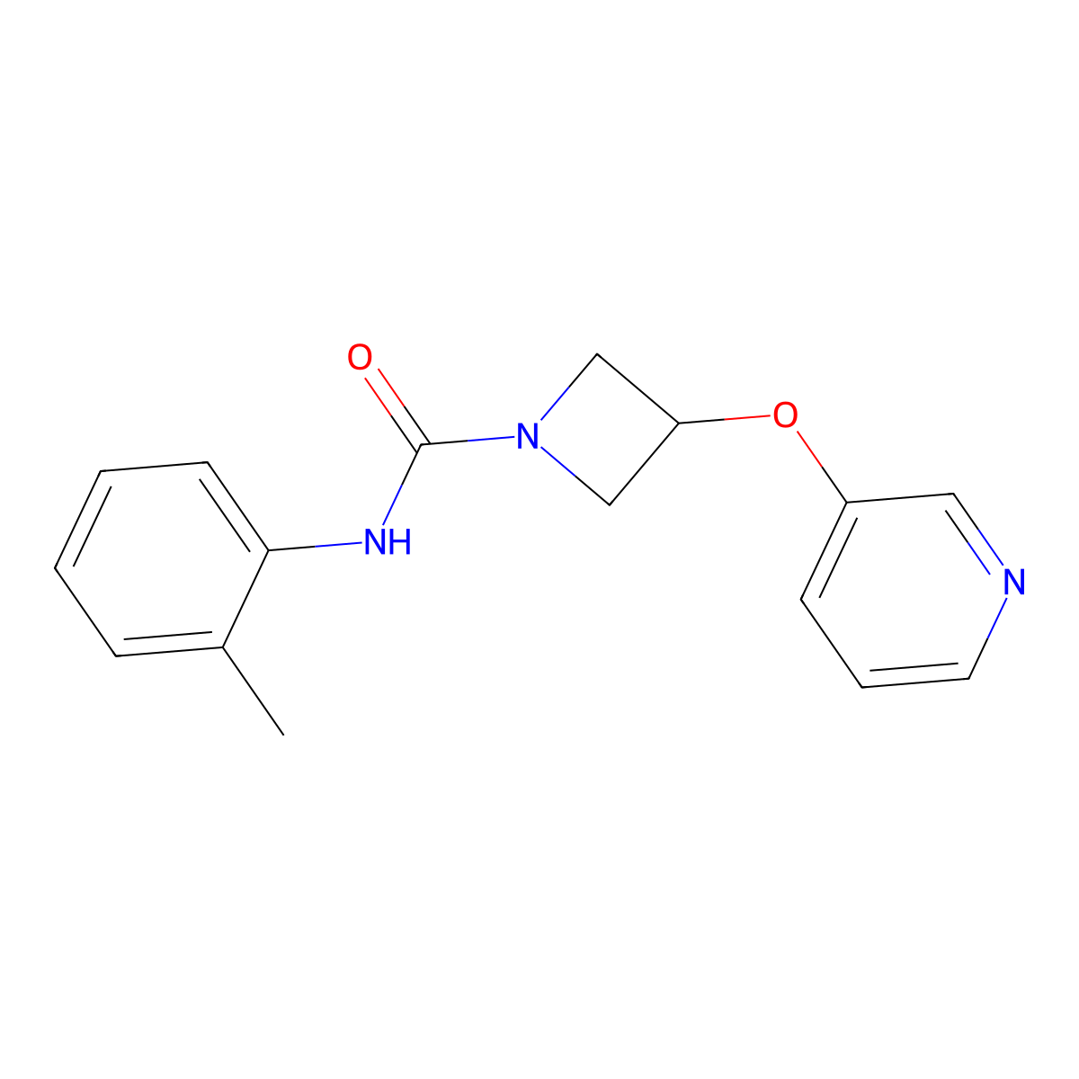 N-(2-methylphenyl)-3-(pyridin-3-yloxy)azetidine-1-carboxamide molecular structure, CAS 1904168-00-8