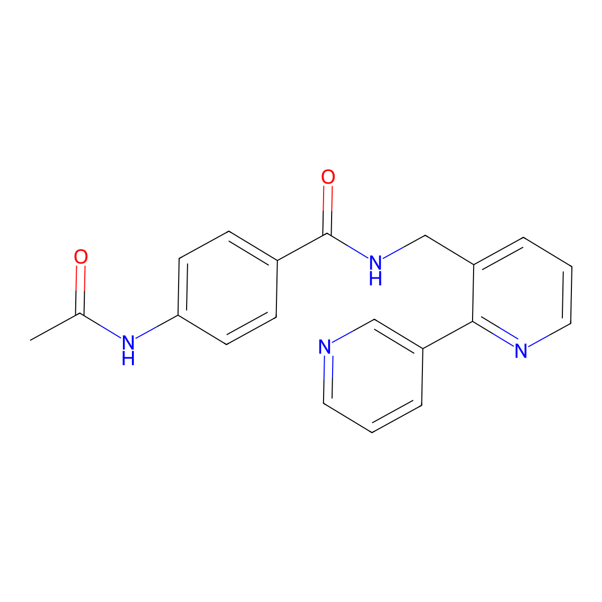 N-({[2,3'-bipyridine]-3-yl}methyl)-4-acetamidobenzamide molecular structure, CAS 1904168-21-3