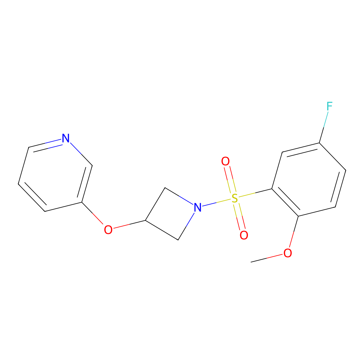 3-((1-((5-Fluoro-2-methoxyphenyl)sulfonyl)azetidin-3-yl)oxy)pyridine molecular structure, CAS 1904168-33-7