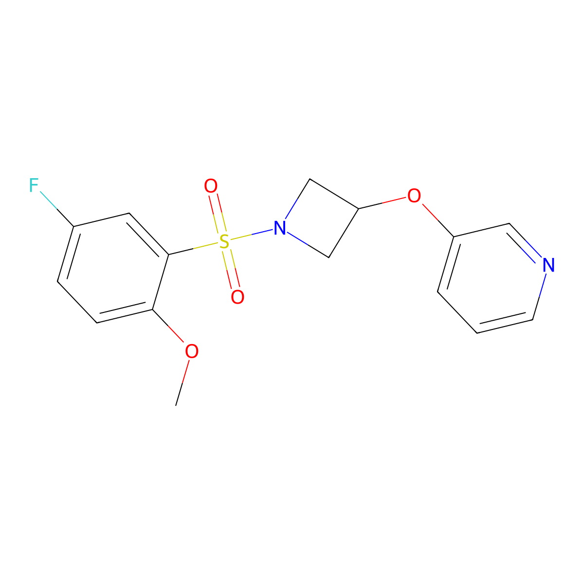 3-((1-((5-Fluoro-2-methoxyphenyl)sulfonyl)azetidin-3-yl)oxy)pyridine molecular structure, CAS 1904168-33-7