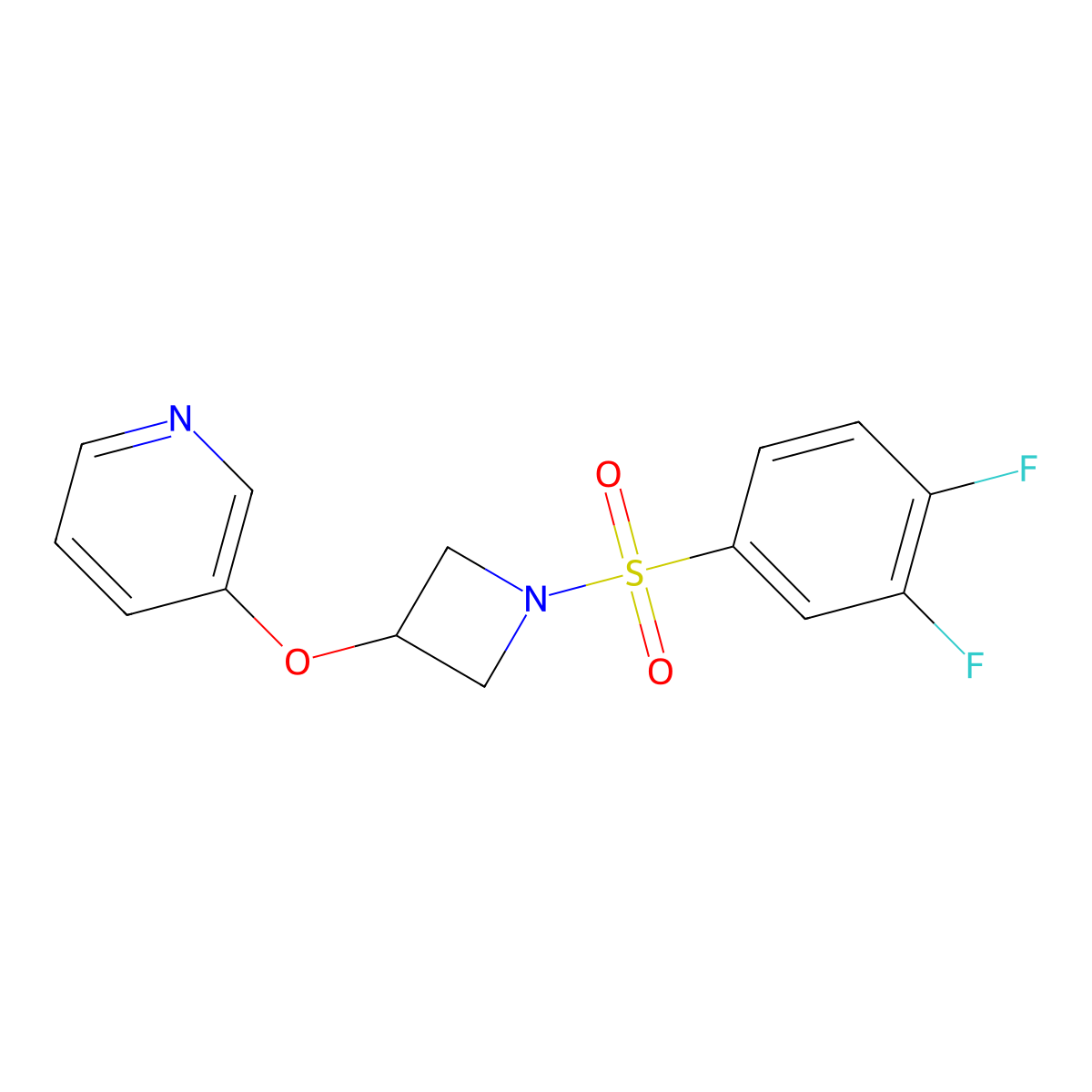 3-((1-((3,4-Difluorophenyl)sulfonyl)azetidin-3-yl)oxy)pyridine molecular structure, CAS 1904168-39-3