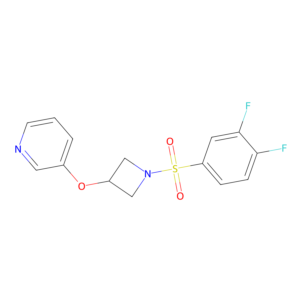 3-((1-((3,4-Difluorophenyl)sulfonyl)azetidin-3-yl)oxy)pyridine molecular structure, CAS 1904168-39-3