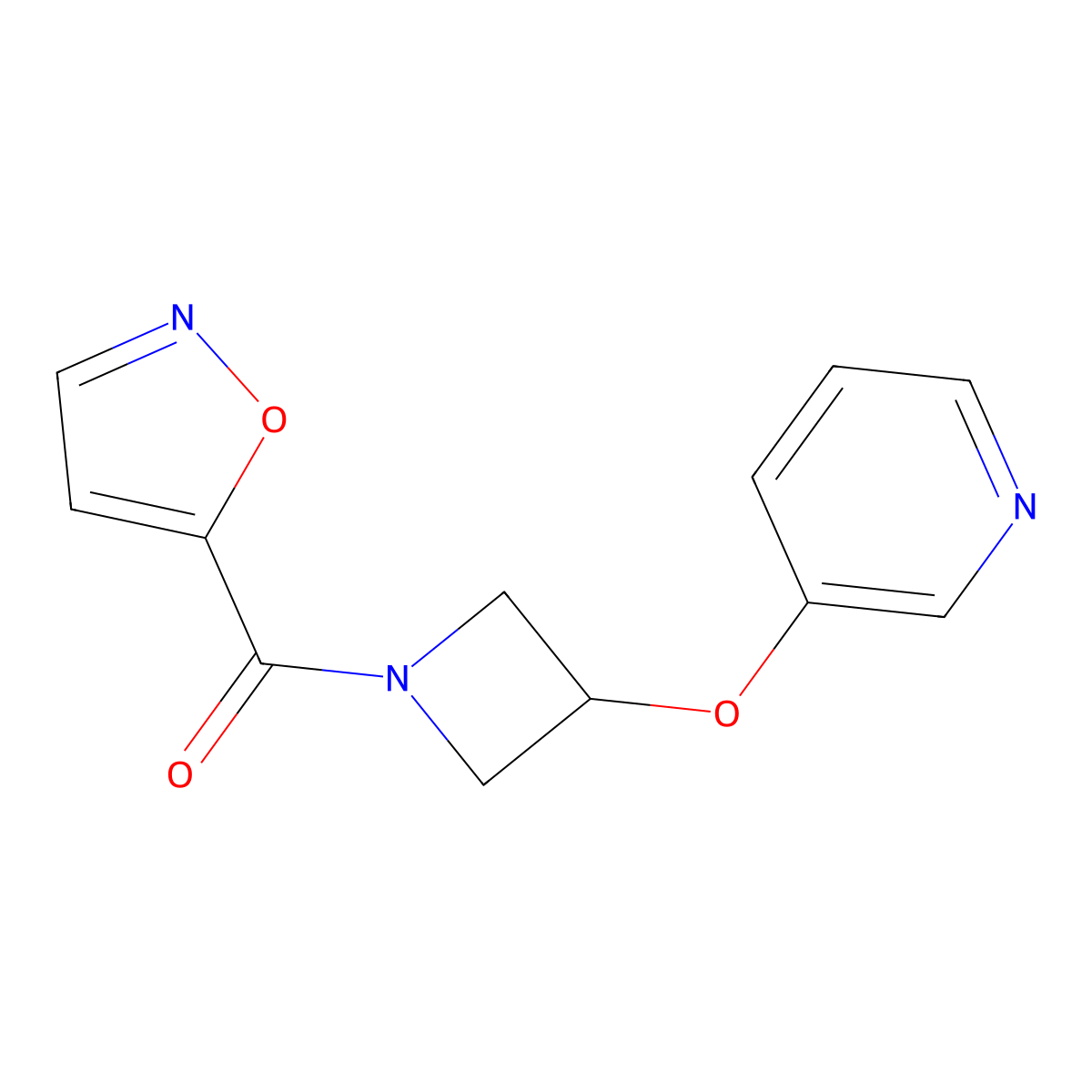 Isoxazol-5-yl(3-(pyridin-3-yloxy)azetidin-1-yl)methanone molecular structure, CAS 1904172-10-6