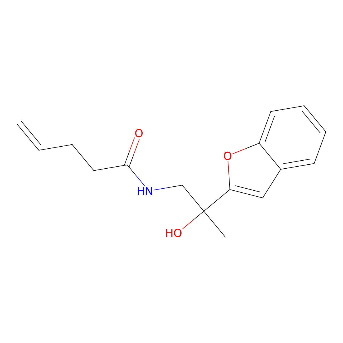 N-(2-(benzofuran-2-yl)-2-hydroxypropyl)pent-4-enamide molecular structure, CAS 1904172-59-3