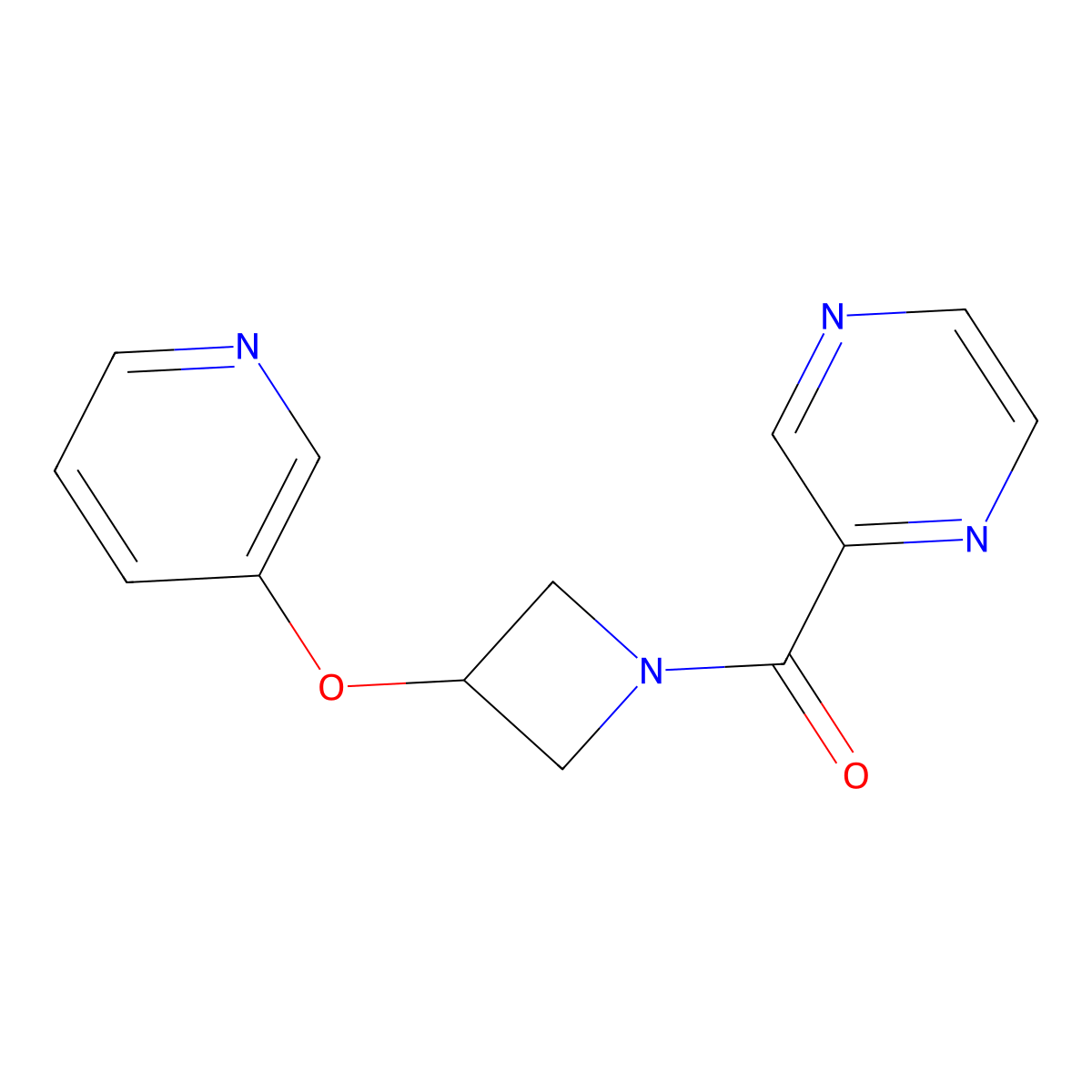 Pyrazin-2-yl(3-(pyridin-3-yloxy)azetidin-1-yl)methanone molecular structure, CAS 1904172-93-5