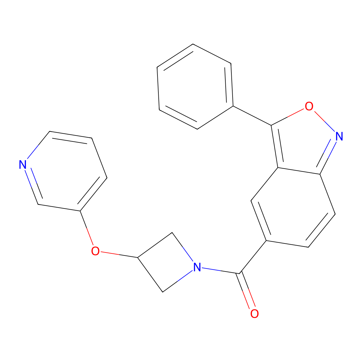 (3-Phenylbenzo[c]isoxazol-5-yl)(3-(pyridin-3-yloxy)azetidin-1-yl)methanone molecular structure, CAS 1904173-36-9