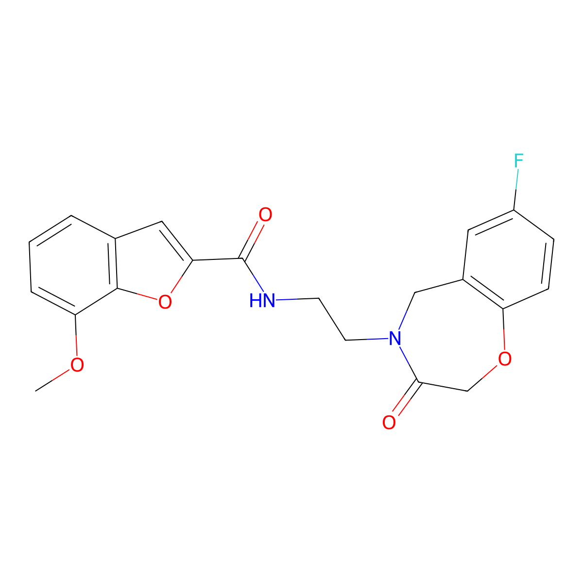 N-(2-(7-fluoro-3-oxo-2,3-dihydrobenzo[f][1,4]oxazepin-4(5H)-yl)ethyl)-7-methoxybenzofuran-2-carboxamide molecular structure, CAS 1904174-41-9