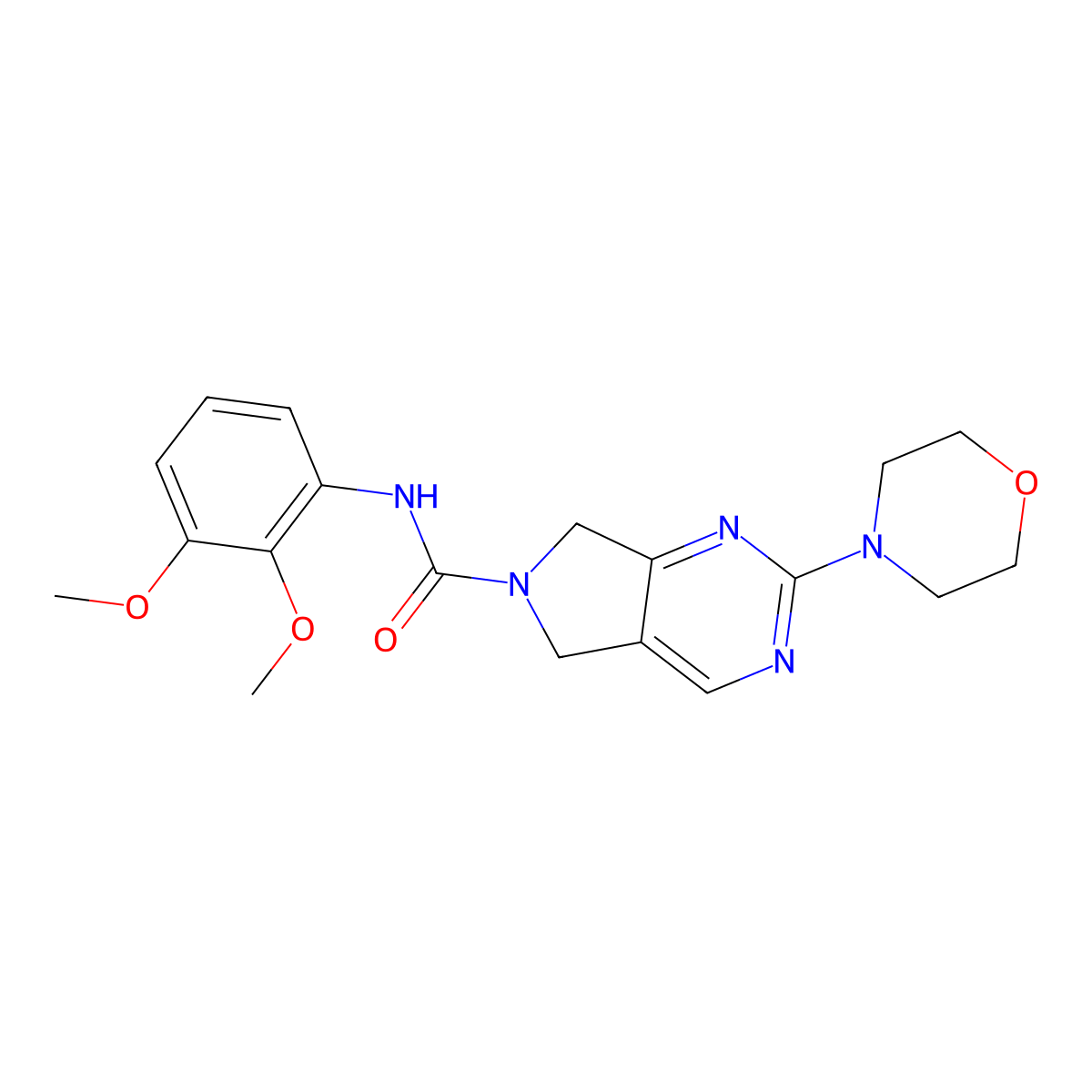 N-(2,3-dimethoxyphenyl)-2-morpholino-5,7-dihydro-6H-pyrrolo[3,4-d]pyrimidine-6-carboxamide molecular structure, CAS 1904176-02-8